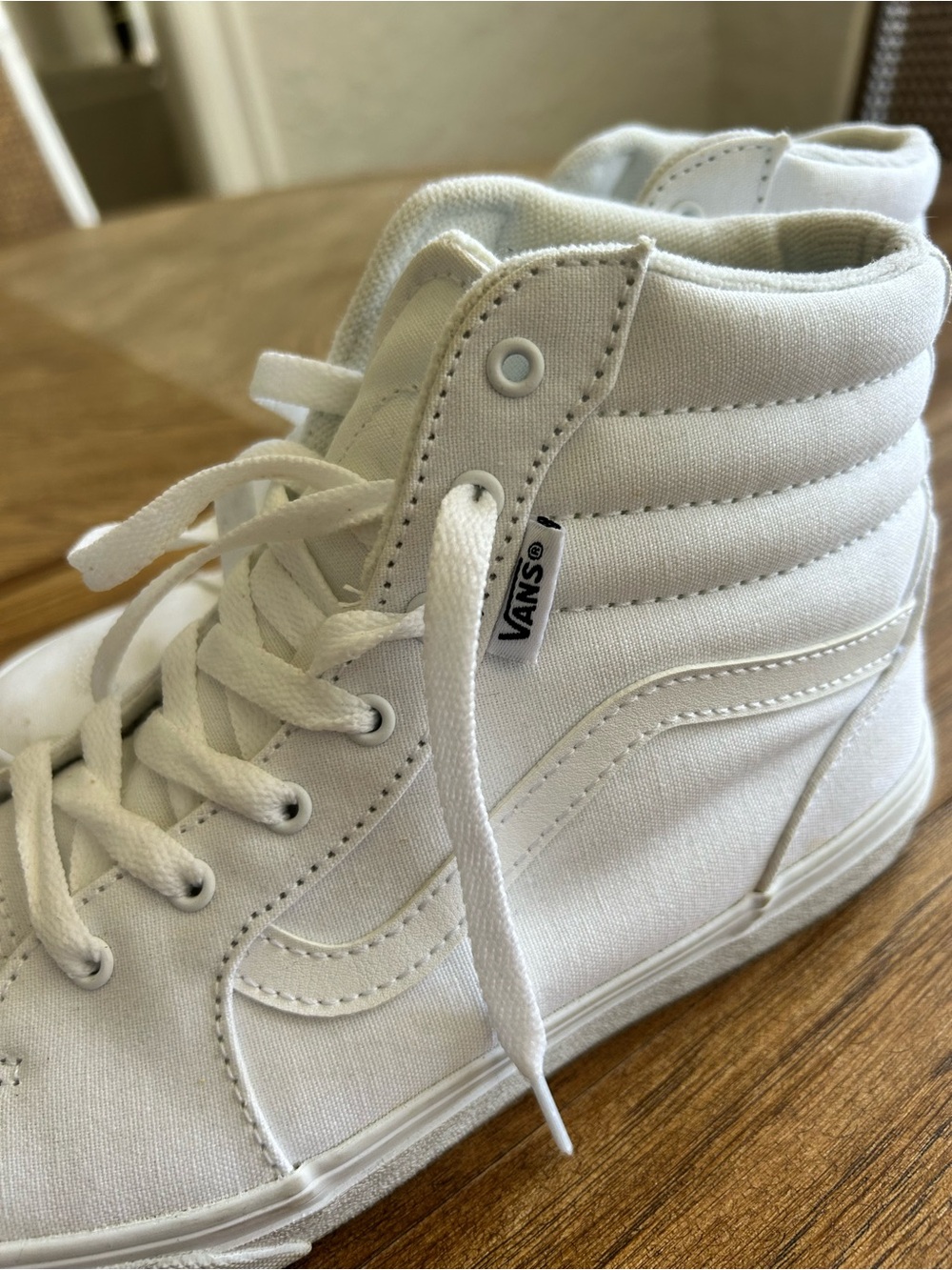 Vans White Canvas High-Top Sneakers